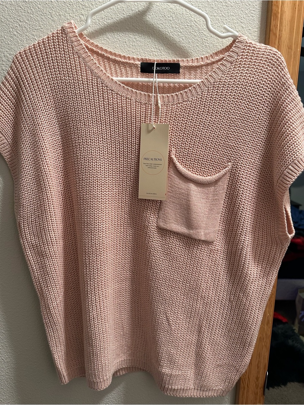 Croft & Barrow Blush Knit Pocket Sleeveless Sweater